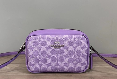 COACH CY752 Mini Jamie Camera Bag In Signature Canvas & Leather Silver/Iris - Picture 3 of 16