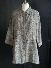 FIELD MANOR 100% SILK LEOPARD PEINT TUNIC BLOUSE TOP SIZE LARGE