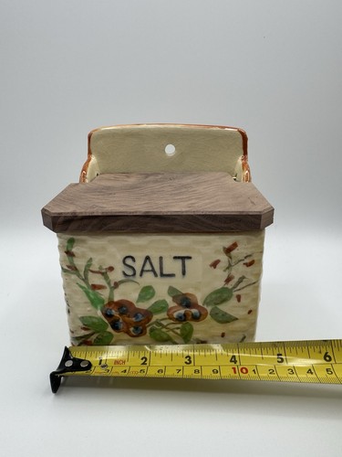 Vtg Hotta Yu Shoten Japan Basketweave Majolica Salt Box Container Cottage Core - Picture 11 of 12
