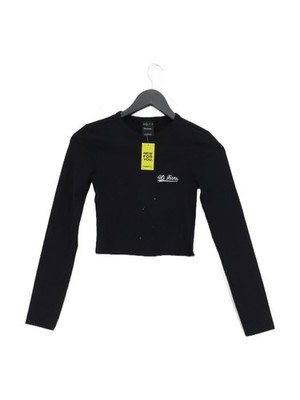 Iets Frans Damen Top XS schwarz Baumwolle mit Elasthan cropped