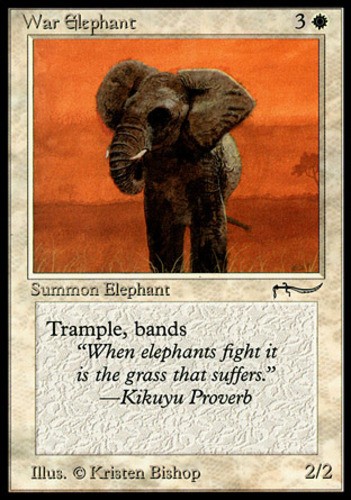 Moderate Play, English MTG Regular War Elephant (Light) Arabian Nights Magic the