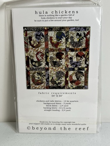 Hula Chickens Beyond The Reef Quilt Pattern 54” x 54” Farmcore - Picture 5 of 7