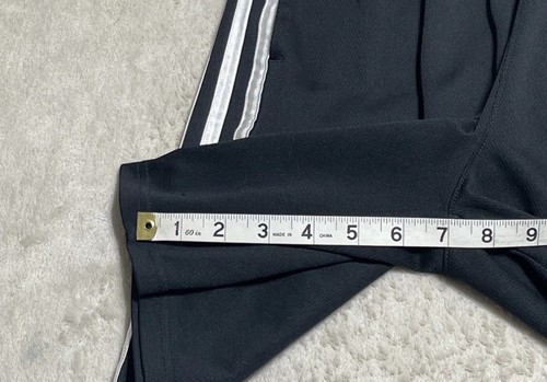 Adidas Athletic Track Shorts Boys Large Black 3 White Stripes Drawstring Pockets - Picture 9 of 10