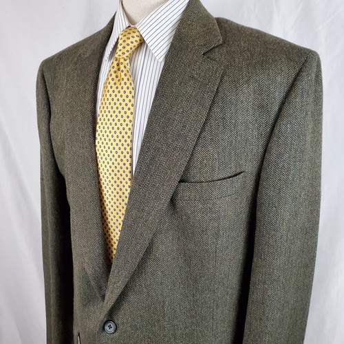 Jos A Bank Herren Sport Mantel Jacke 46XL dunkel mehrfarbig Fischgrätmuster zwei Knöpfe - Bild 1 von 9