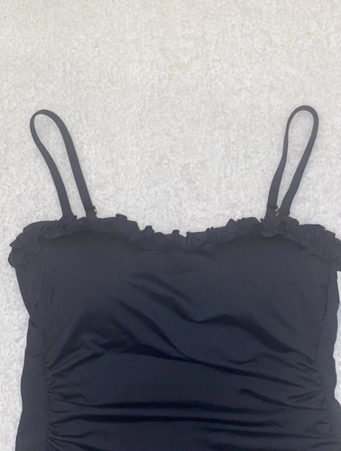 La Blanca Island Goddess Ruffle Tankini Top Women's Size US 10 Black New - Picture 7 of 12