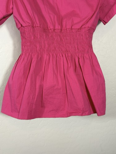 Y2K Vintage Pink Rare Jung Kim USA Babydoll Cinch Waist Top 90’s Button Down - Picture 9 of 10