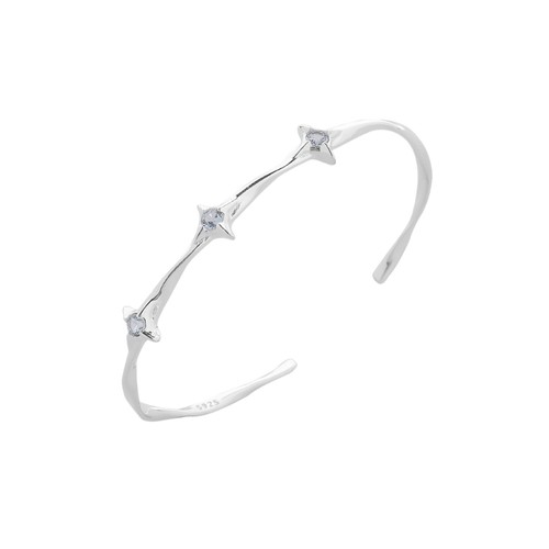 Artistic Mobius Inspired Bangle Sparkling Star Detailing Comfortable Bracelet - Picture 7 of 8