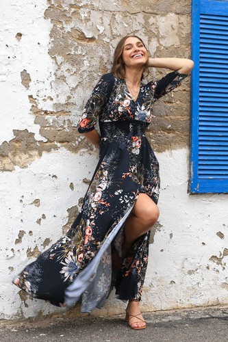 JAASE - Indiana Maxi Dress: Lace Back Shirred Waist A Line Dress with Handker... - Picture 6 of 20