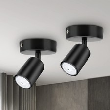 Wall Light Spotlight Indoor in Matt Black Adjustable Spot Light with GU10 Socket