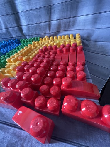 Mega Bloks Big Building Bag Set Of 2 With Truck Basket 154 Pieces Used Set - Picture 9 of 15