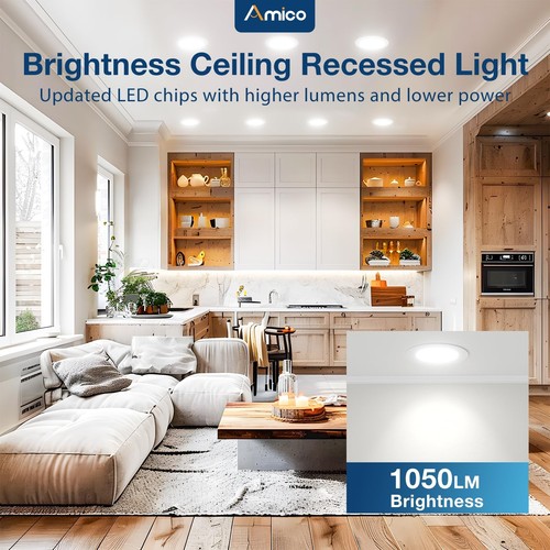 6 Pack 6 Inch 5CCT Ultra-Thin LED Recessed Ceiling Light with Metal Junction ... - Picture 8 of 8
