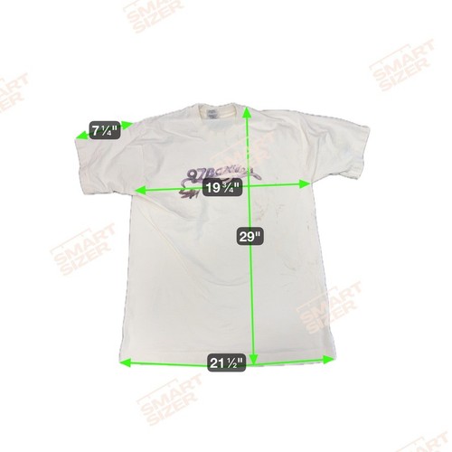 Vintage 97 Bazillion Plane Graphic Tee L creme 90er weich getragen Einzelnaht - Bild 3 von 6