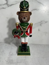 Martha Stewart Christmas 15” Bear Nutcracker Wreath Ralph Lauren Decor Inspired