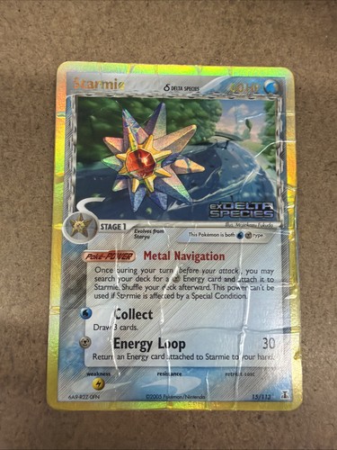 Pokemon TCG Starmie 15/113 “Delta Species” STAMPED Reverse Holo Rare VINTAGE DMG