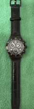 Swatch SR936SW Swiss Made Black Men's Wristwatch 44mm new band 