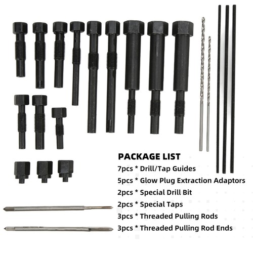 22PCS/Set Glow Plug Electrodes Removal Tool Kit Metal Portable Complete With MER - Picture 23 of 23