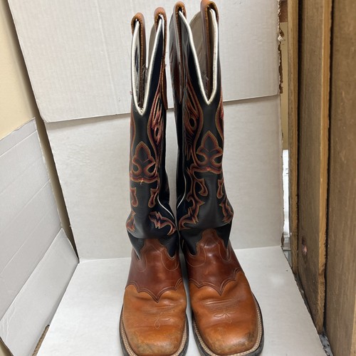 Olathe groß grün und braun Buckaroo Cowboystiefel zum Überziehen Größe 9D #226 6901 - Bild 2 von 24