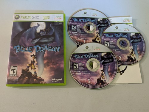 Blue Dragon - Xbox 360 - Complete CIB 3 Discs - Tested and Working