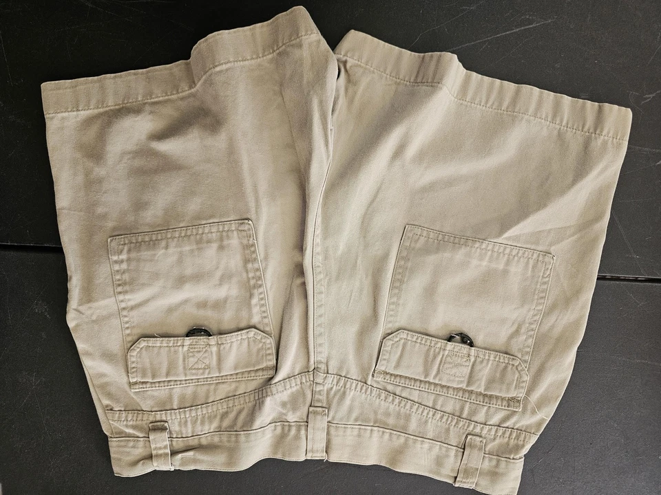 American Eagle Cargo Shorts Mens Large Khaki Flat Front Utility Outdoor Pockets - Image 2 of 4