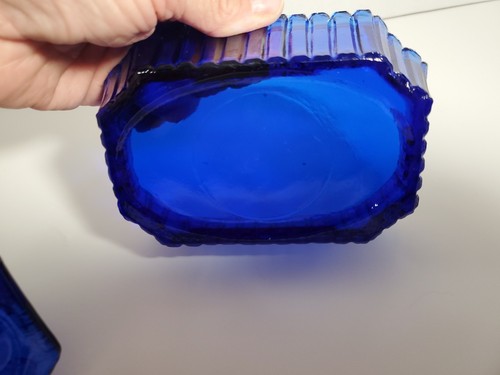 Vintage Westmoreland Cobalt Blue Bunny Rabbit Covered Trinket Or Candy Dish - Picture 7 of 10