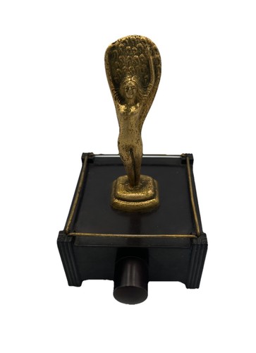 Vintage Silent Flame Tischfeuerzeug von Parker of London Art Deco goldfarben Dame