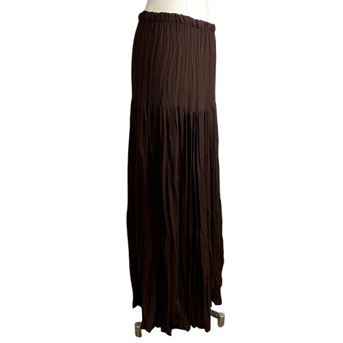 Vintage 70's USA Ruffle Tier Brown Full Length Maxi Skirt Retro Hippie Boho Fest - Picture 3 of 13