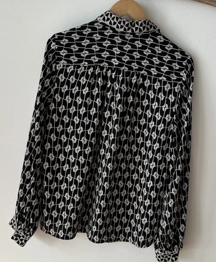 Max Studio Damen Bluse L Schwarz-weißes Muster - Bild 3 von 4
