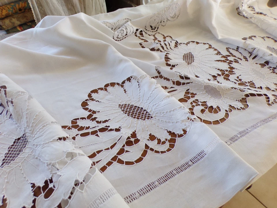 Drap Ancien Richelieu Avec Retour 228 cm x 340 cm - Photo 2/4