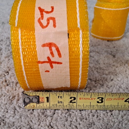 Re-Web Kit Lawn Chair Webbing 25’- 2.25" Yellow w/ White Stripe + 2 Small Rolls - Picture 2 of 2