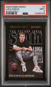 2020-21 Panini NBA Hoops Luka Doncic SLAM Holo PSA 9 #5 Mavericks C3
