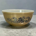 Pyrex Homestead Mixing Bowl #403 Blue & Tan Speckled 2.5 Quart Vintage 8 3/4”