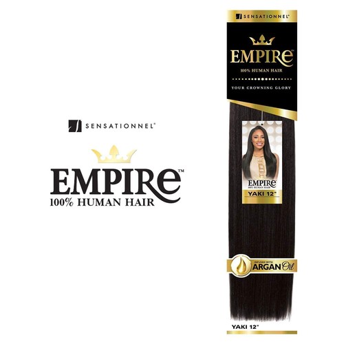 Extensiones de cabello humano Sensationnel Empire Straight Yaki 12 pulgadas negras - Imagen 2 de 8