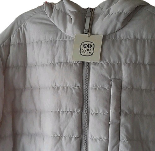 Cape Cove Womens Coat XL Ivory Quilted Puffer Jacket Full Zip Size Extra Large - Picture 3 of 9