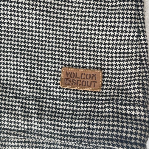 Volcom Jacket Womens Large 14 Black & White Plaid Hooded Snap Zip Front Hi Low - Picture 5 of 12