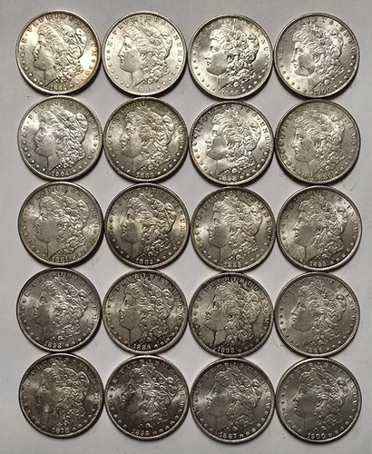 Pre 1904 BU Roll of 20 Morgan Silver Dollars - Mixed Dates SKU02 - Picture 2 of 16