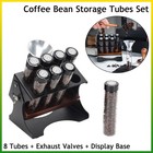 Single Dose Coffee Bean Storage 8 Tubes Containers Exhaust Funnel Display Base