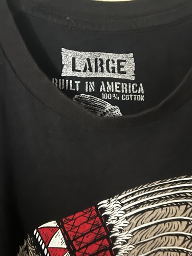 GRUNT STYLE Rogue American Skull Wolf USA Biker Harley Black Large T-SHIRT Tee - Picture 4 of 9