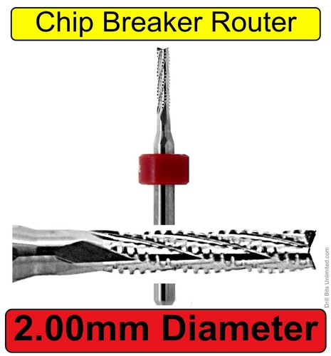 2mm Router Bit Carbide 1/8" Shank Chip Breaker Flute 1 Piece pcb CNC urc158 - Picture 1 of 5