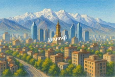 Urumqi Coloured Pencil Art (AI GENERATED IMAGE)