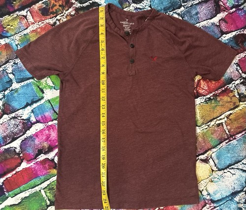 American Eagle Outfitters Seriously Soft Classic Fit XS Men’s Shirt Maroon - Picture 12 of 12
