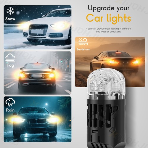 7443 7440 LED Turn Signal Blinker Light Bulbs SUPER BRIGHT SMD Yellow/3000K Lamp - Picture 9 of 9