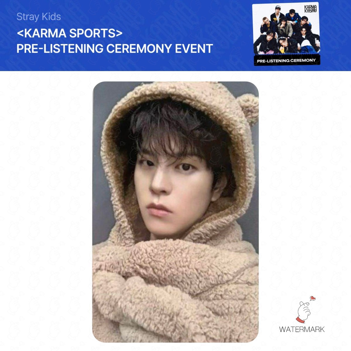 STRAY KIDS KARMA SPORTS PRE-LISTENING FANS EVENT LIMITED PHOTOCARD