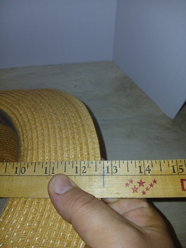 Vince Camuto Paper Hat One Size Yellow With Black Band & Gold Accessory 7" Rim - Picture 7 of 16