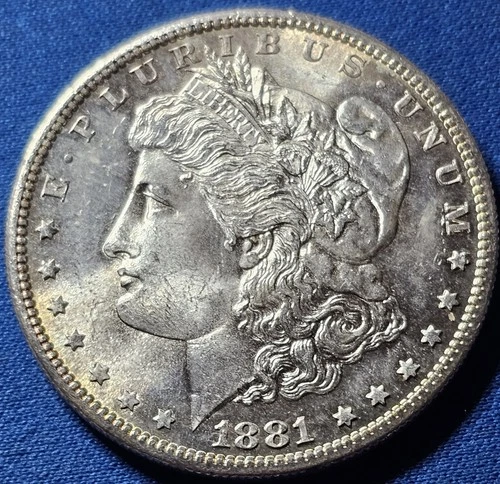 A 1881-S Morgan Silver Dollar, GEM BU MS!!! FLASHY