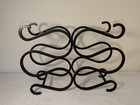 6 Bottle Vintage Wrought Iron Wine Rack Black 17x12" Free Standing