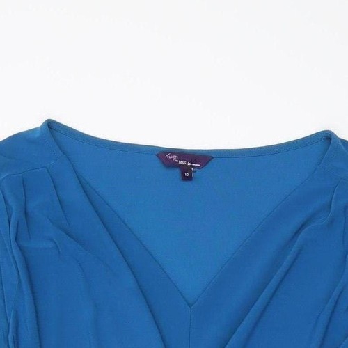 Marks and Spencer Women’s Blue Wrap Dress, Size 12 - Picture 10 of 12