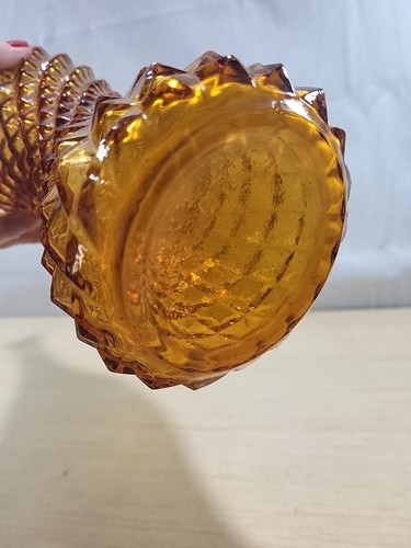 Vintage Mid Century Diamond Genie Flasche mit Stopfen 21" Bernstein *LESEN* - Bild 7 von 9