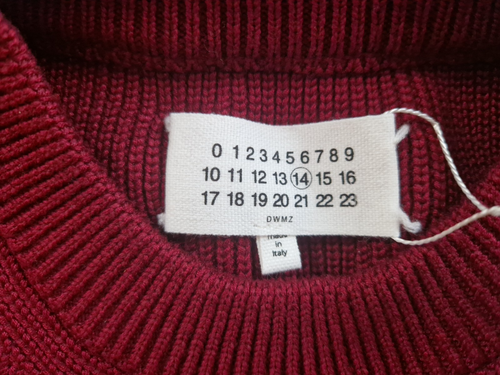 Maison Margiela Men's Heavy Knit Burgundy Jumper Size M - Imagen 2 de 5