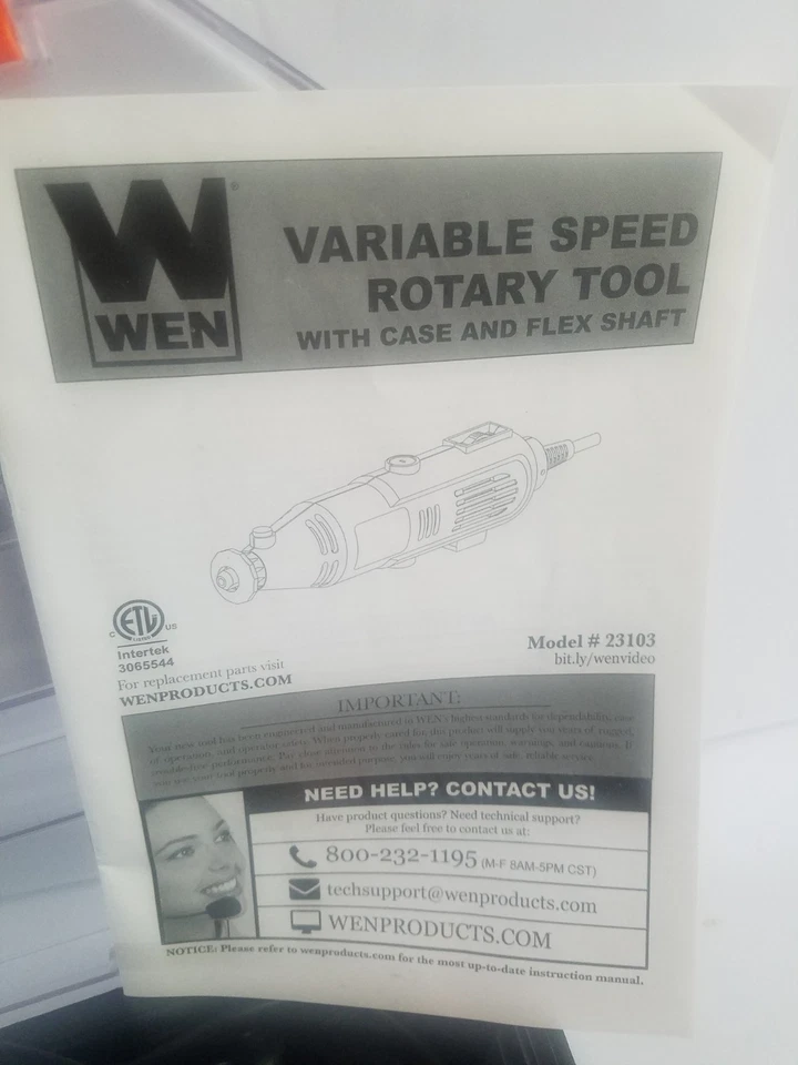 Wen Variable Speed Rotary Tool W Case & Flex Tool, Accessories Model 23103 - Image 2 of 4