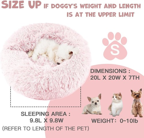 Washable Calming Dog Bed with Blanket - Perfect for Small Dogs & Cats in Pink - Bild 11 von 11